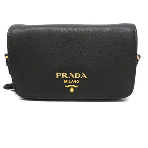 Prada Shoulder Bag Calfskin Leather Nero Black Compact